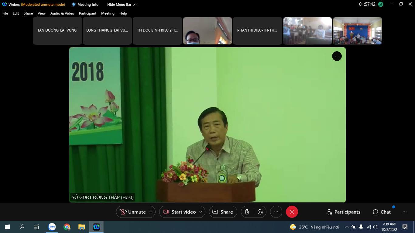 Ông Nguyễn Minh Tâm phó Giám đốc Sở GDĐT tỉnh Đồng Tháp phát biểu khai mạc 